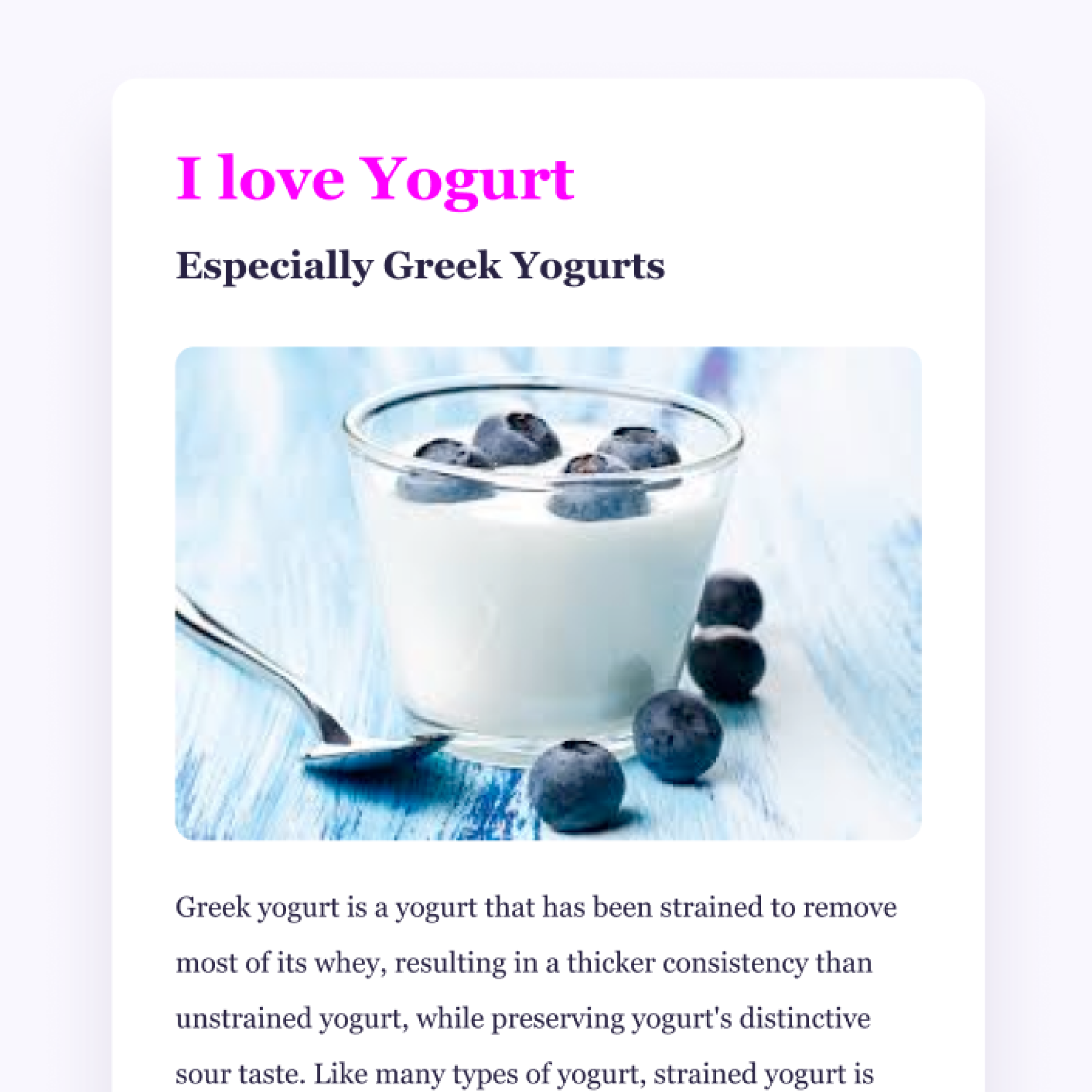 Yoghurt project